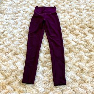 Maroon Ribbed Leggings California Kisses Size: Adult Extra Small